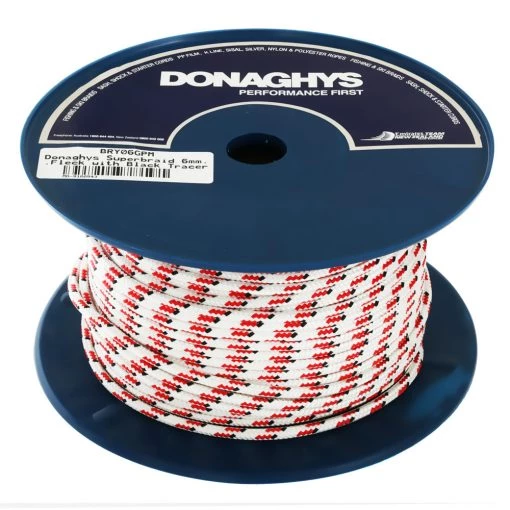 Donaghys High Performance Superbraid Yacht Braid 6mm X 1m White/Red Fleck With Black Tracer 3 Donaghys High Performance Superbraid Yacht Braid 6mm X 1m White/Red Fleck With Black Tracer -Deals Donaghys Store 100943 2